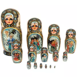 Матрешка на 15 мест "Зимняя" 33 см
