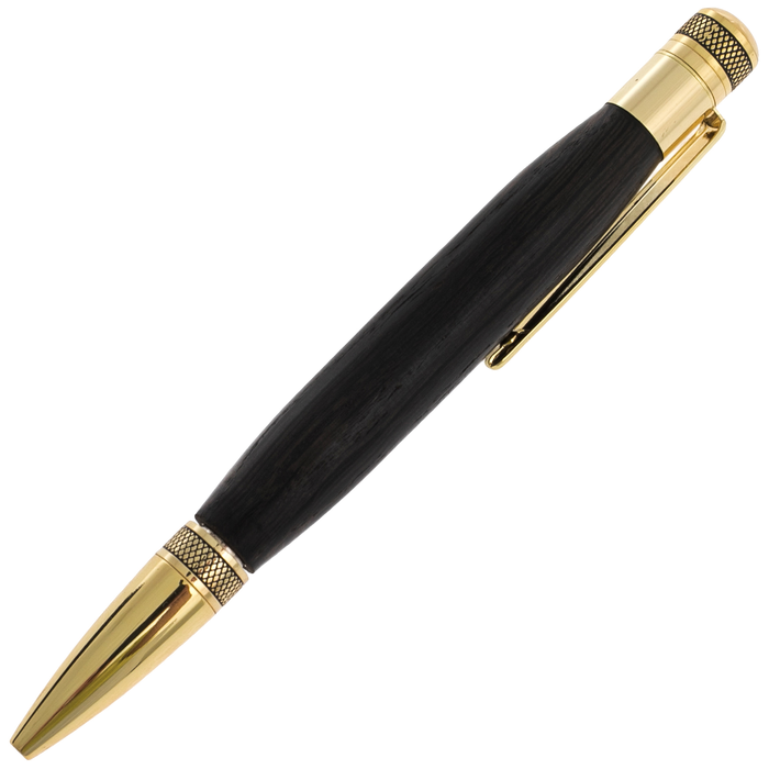 Byron stained oak handle in a case, gilt