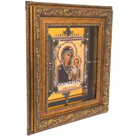 Икона с драгоценными камнями "Казанская Божья Матерь"