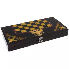 Шахматы из янтаря и мореного дуба "Россия"