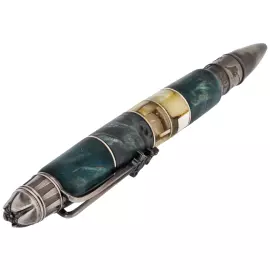 Ручка-роллер из корня ореха и янтаря "Самолет" в футляре