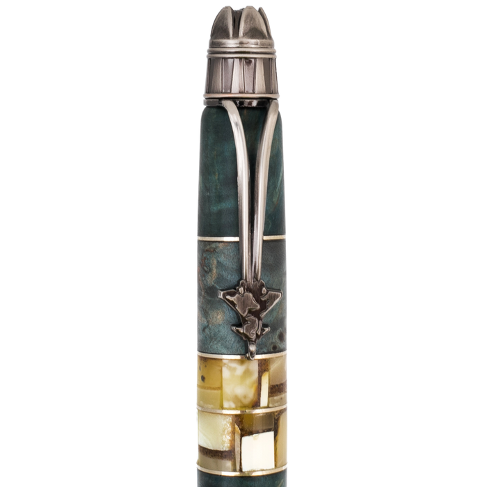 A roller pen made of walnut and amber "Airplane" in a case