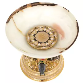 Ваза с чашей из оникса "Слоны" Златоуст