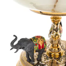 Ваза с чашей из оникса "Слоны" Златоуст