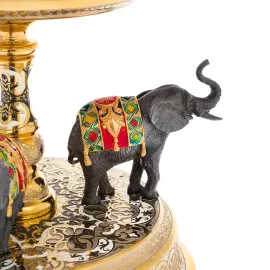 Ваза с чашей из оникса "Слоны" Златоуст