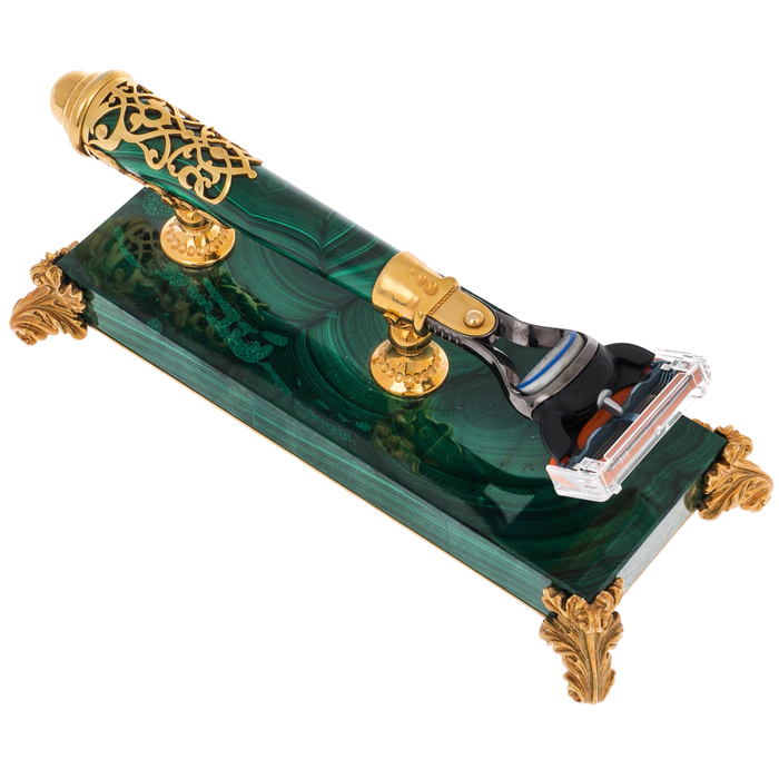 Malachite shaving set "Baroque" Zlatoust
