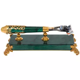 Бритвенный набор из малахита "Барокко" Златоуст