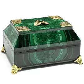 Ларец из малахита с бронзой "VIP"