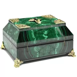 Ларец из малахита с бронзой "VIP"