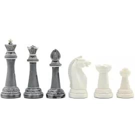 Serpentine and dolerite chess set "Staunton" with marble pieces