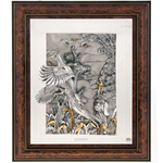 Silver-plated bas-relief "Hunting for grouse"