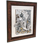 Silver-plated bas-relief "Hunting for grouse"