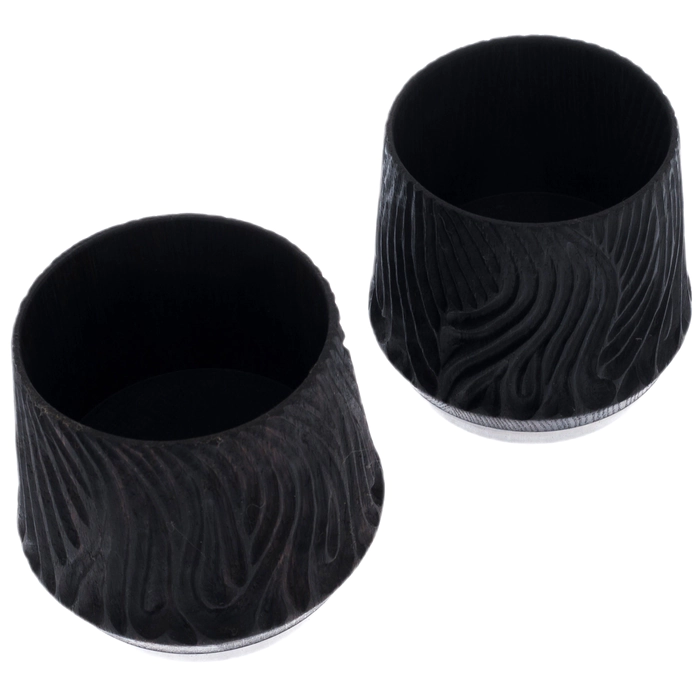 A set of glasses made of ribbed stained oak "Wave" for 2 persons