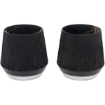 Set of glasses made of ribbed stained oak "Wave" for 2 persons