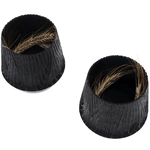 Set of glasses made of ribbed stained oak "Wave" for 2 persons