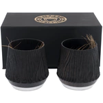 Set of glasses made of ribbed stained oak "Wave" for 2 persons