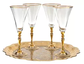 Набор для вина "Праздничный" на 4 персоны, Златоуст