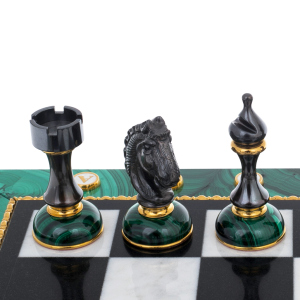 Chess made of malachite "Royal"