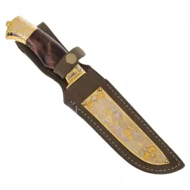 Охотничий набор с ножом "Охотники на привале" на 3 персоны, Златоуст