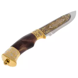 Охотничий набор с ножом "Охотники на привале" на 3 персоны, Златоуст