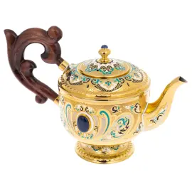 Чайный сервиз "Царевич" с лазуритом, на 2 персоны, Златоуст Чайный сервиз "Царевич" с лазуритом, на 2 персоны, Златоуст