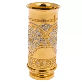 Икорно-водочный набор на агате "Купец с осетром" на 3 персоны, Златоуст