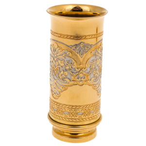 Caviar bowl "Merchant with sturgeon" (with damask and stacks)