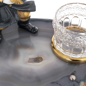 Caviar bowl "Merchant with sturgeon" (with damask and stacks)