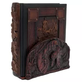 Книга в кожаном переплете "Охота" на резной подставке