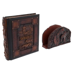 Leather-bound book "Hunting" on a carved stand