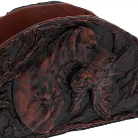 Книга в кожаном переплете "Охота" на резной подставке