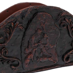 Leather-bound book "Hunting" on a carved stand
