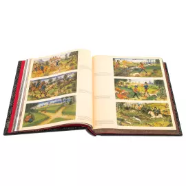 Книга в кожаном переплете "Охота" на резной подставке