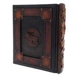 Leather-bound book "Hunting" on a carved stand