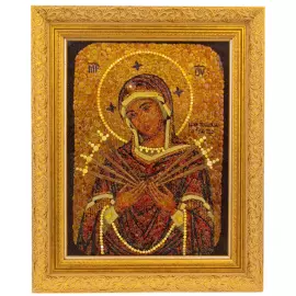 Икона из янтарной мозаики "Семистрельная"