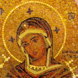 Икона из янтарной мозаики "Семистрельная"