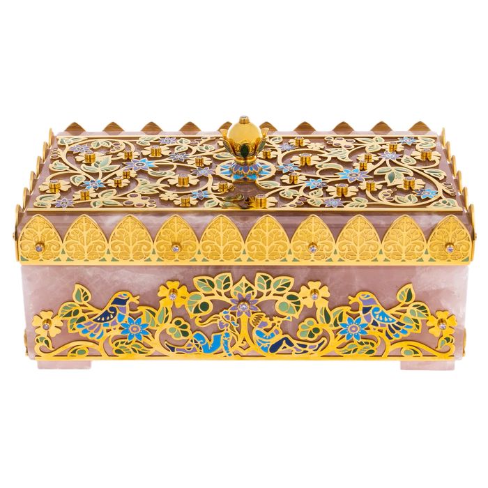 Rose quartz casket "Tenderness" Zlatoust