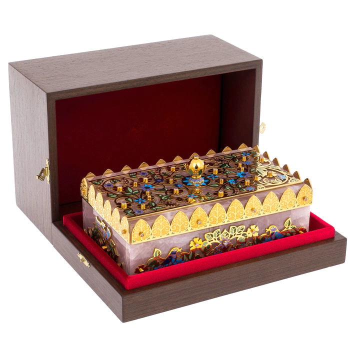 Rose quartz casket "Tenderness" Zlatoust