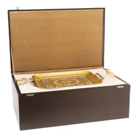 Чайный сервиз "Царевич" с малахитом, на 4 персоны, Златоуст Чайный сервиз "Царевич" с малахитом, на 4 персоны, Златоуст