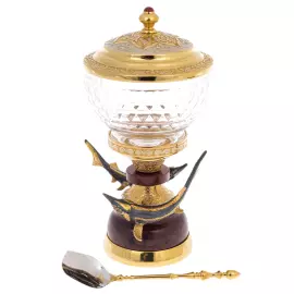 Gifts of the Sea caviar bowl on jasper, Zlatoust