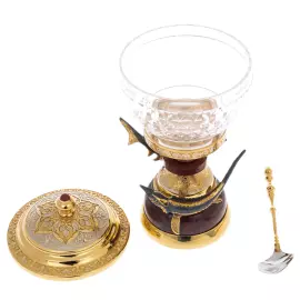 Gifts of the Sea caviar bowl on jasper, Zlatoust