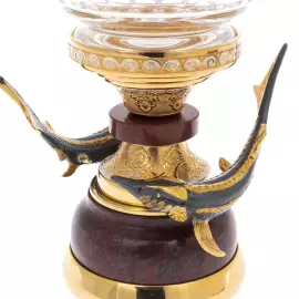 Gifts of the Sea caviar bowl on jasper, Zlatoust