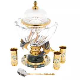 Poseidon jade caviar set for 3 persons, Zlatoust