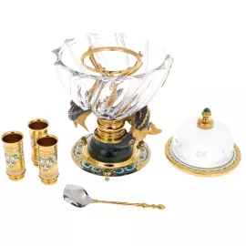 Poseidon jade caviar set for 3 persons, Zlatoust