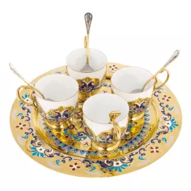 Набор кофейный "Ландыш" на 4 персоны, Златоуст