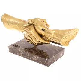 Скульптура из полистоуна и мрамора "Сотрудничество" (Commitment) с позолотой