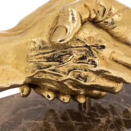 Скульптура из полистоуна и мрамора "Сотрудничество" (Commitment) с позолотой