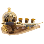 Набор для водки "Рысь" с ножом, на 3 персоны, Златоуст