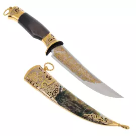 Набор для водки "Рысь" с ножом, на 3 персоны, Златоуст