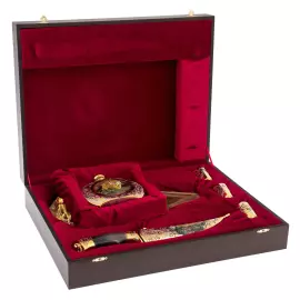 Набор для водки "Рысь" с ножом, на 3 персоны, Златоуст